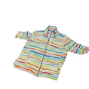 Draper & Damons Colorful RAINBOW Full ZIP Terry Cloth Beachy JACKET SIZE 3X